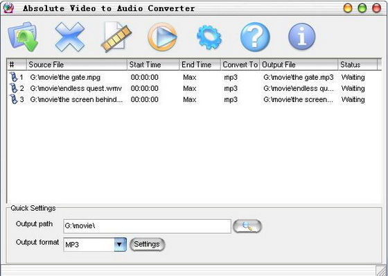 Absolute Video to Audio Converter Screenshot